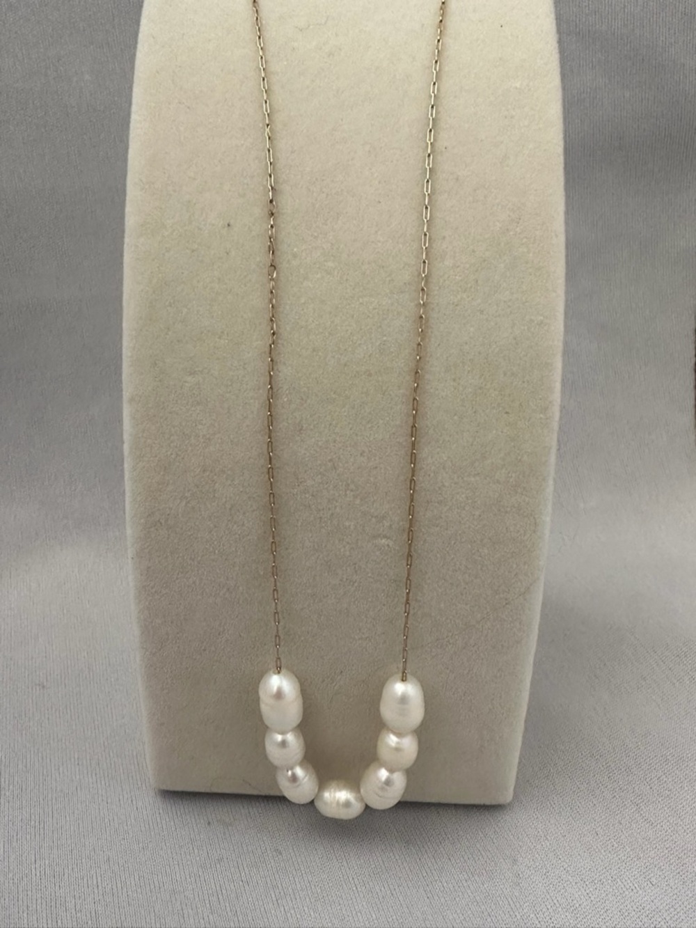 LOFT Gold tone Chain Necklace with White Baroque Pearls